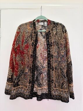 Chico's Multi-Color Paisley Print Cardigan